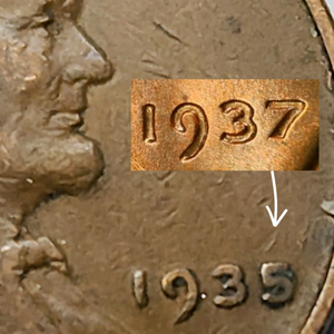 5 중첩 7 희귀에러 동전 미국주화 링컨 WHEAT (밀) 페니 1935