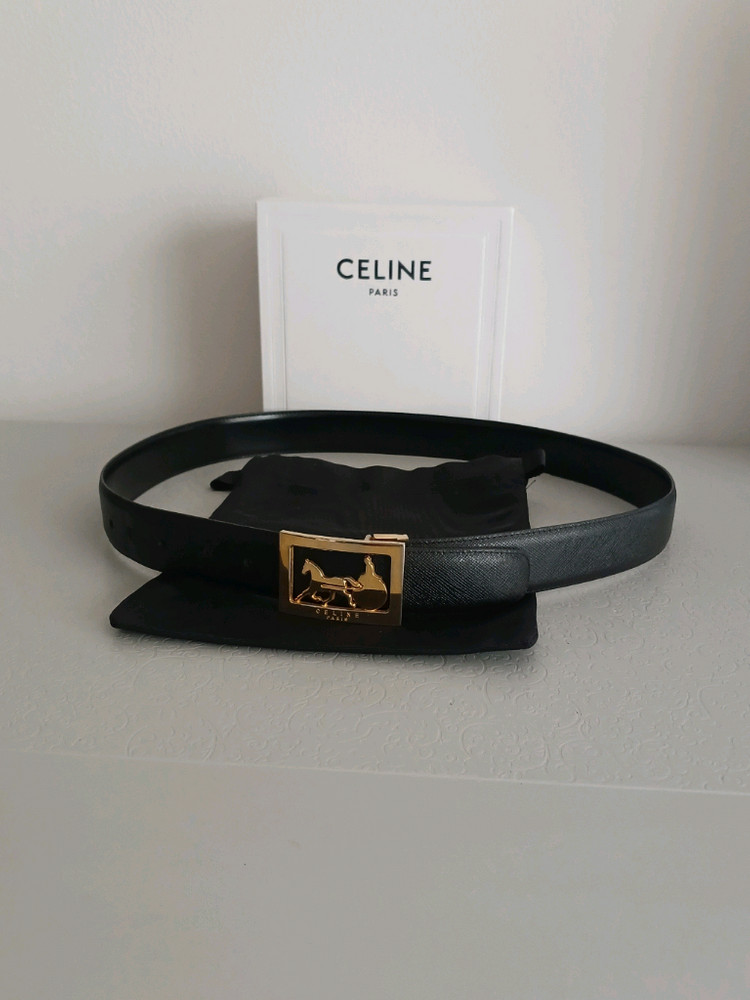 셀린느 금장 마차 여성벨트 정품 이미지