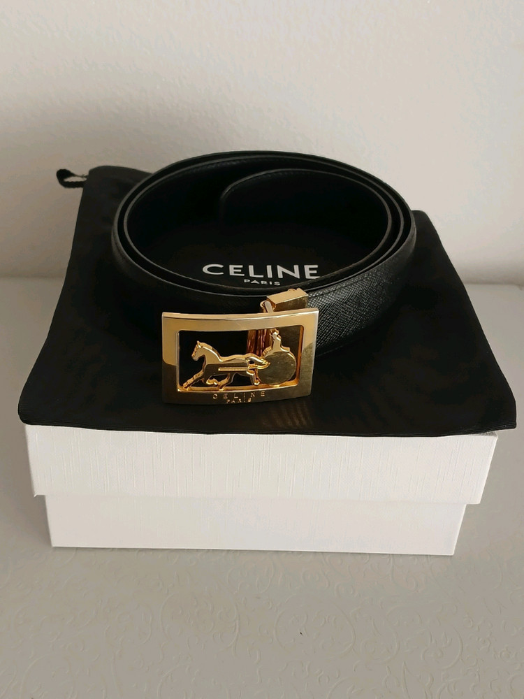 셀린느 금장 마차 여성벨트 정품 이미지