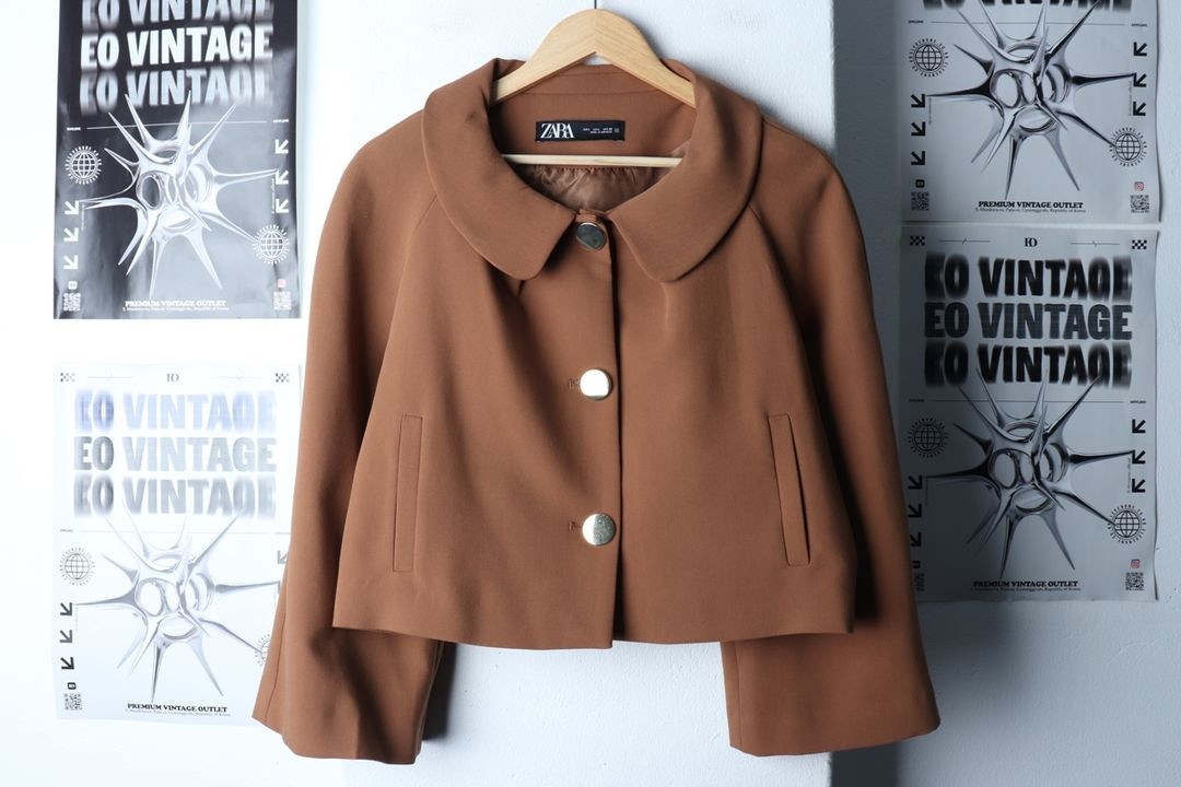 W(L-XL) 자라 집업 바람막이 점퍼자켓 브라운--1