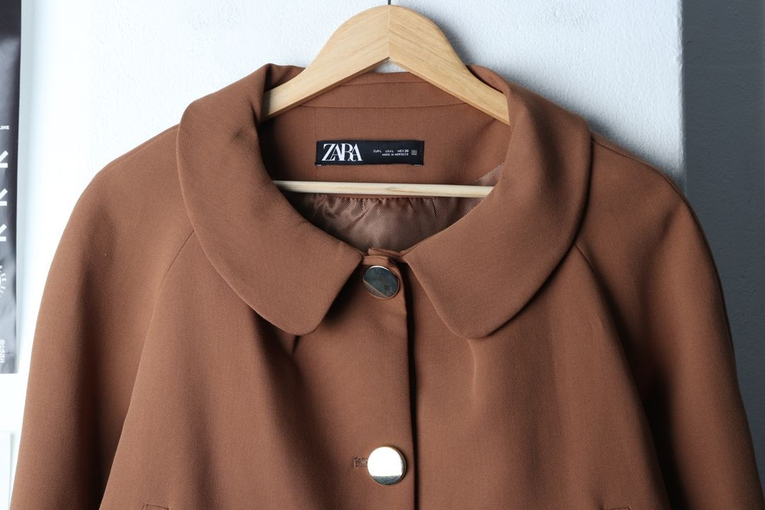 W(L-XL) 자라 집업 바람막이 점퍼자켓 브라운--2