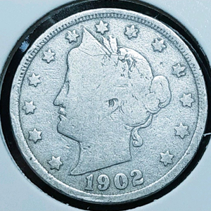 미국 1902년 리버티 5센트.외국주화 주화 화폐 동전