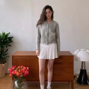 인지액티브 리브드 스커트 팬츠 - 화이트