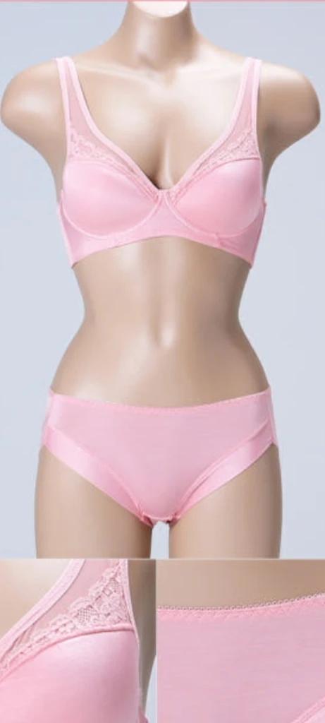 3종*트라이 핑크 노와이어 브래지어 85C,팬티 100L 2장 이미지