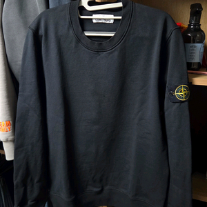[정품]스톤아일랜드 블랙 맨투맨 티셔츠 L