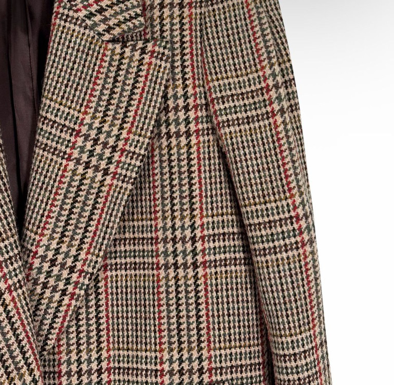 [36] 미우미우 여성 백로고 울 플래드 오버사이즈 체크 롱 코트 러스트--3