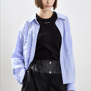 시스템 엠보 체크 셔츠 새상품