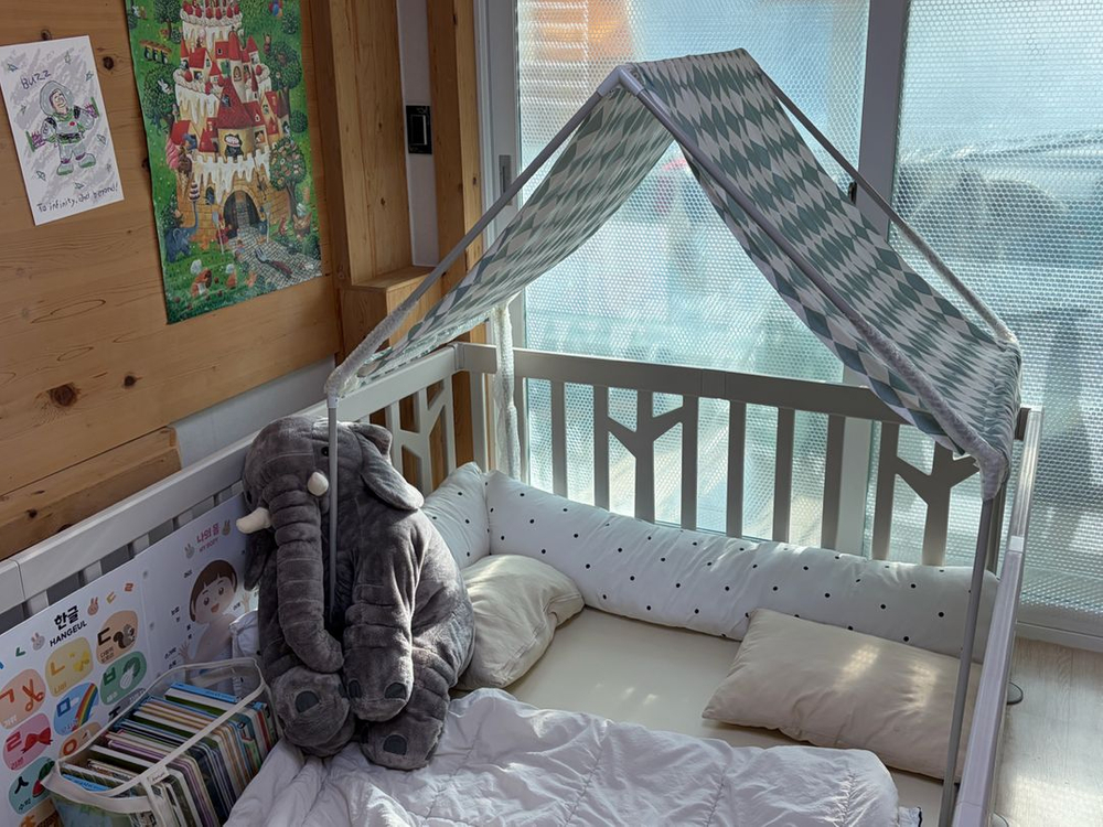 하로월드 쁘띠베이비 스마트 프레임, 아기텐트 M 그레이--5