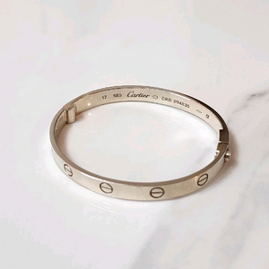 14k 화이틀골드 러브팔찌