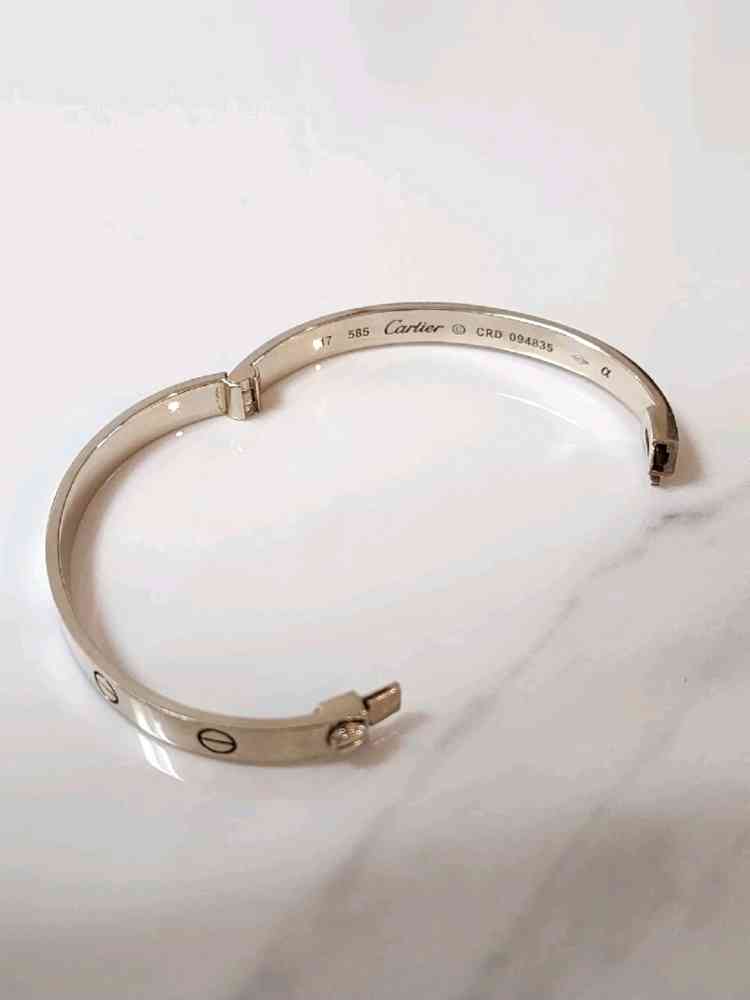 14k 화이틀골드 러브팔찌--1