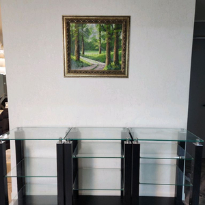 강화유리 3단 AV 선반장 / TV 받침 선반장 판매