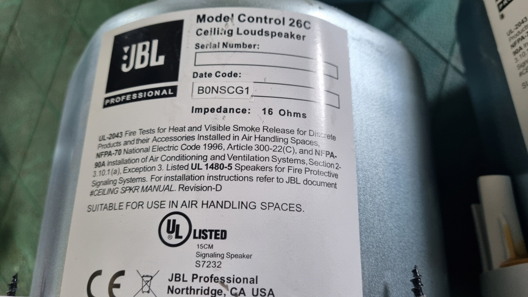 JBL 스피커 Control 26C 천장형 컴팩트--1