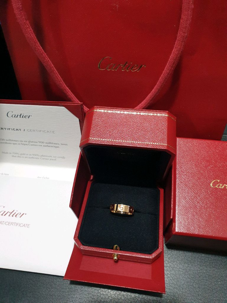 까르띠에 정품 러브링 클래식 반지 핑크골드 57호--1