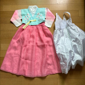 무료배송)여아 핑크색 한복 치마 세트 5호 105-110사이즈 이미지