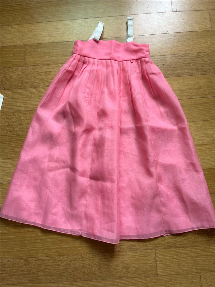 무료배송)여아 핑크색 한복 치마 세트 5호 105-110사이즈 이미지