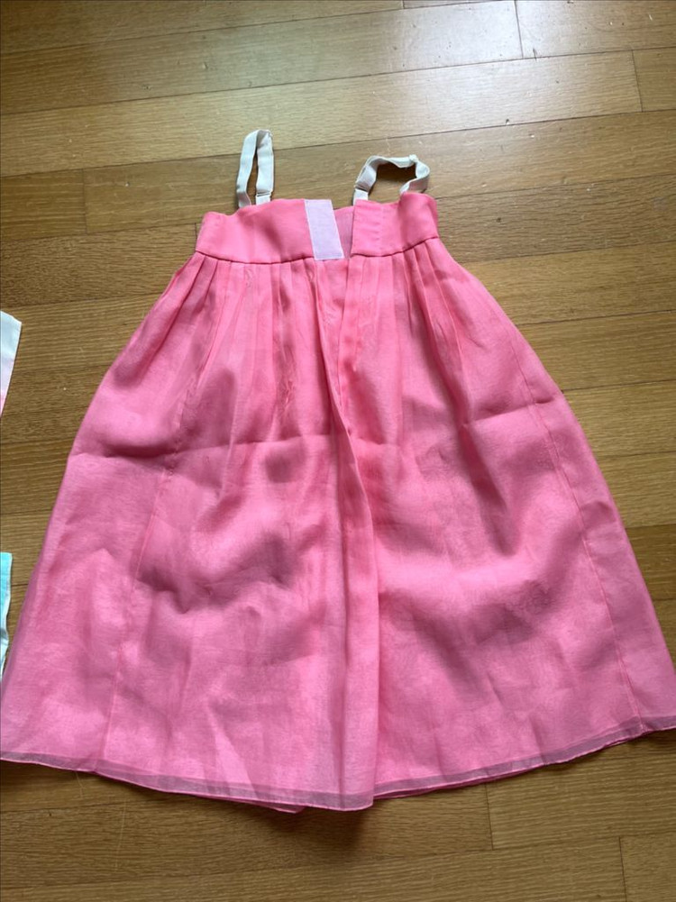 무료배송)여아 핑크색 한복 치마 세트 5호 105-110사이즈 이미지