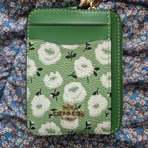 코치 플로럴 패턴 카드지갑