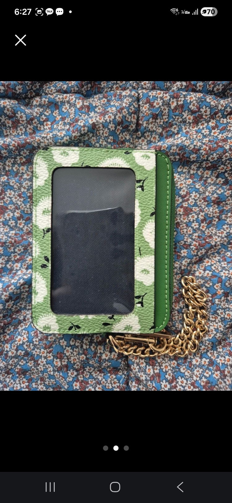 코치 플로럴 패턴 카드지갑--1