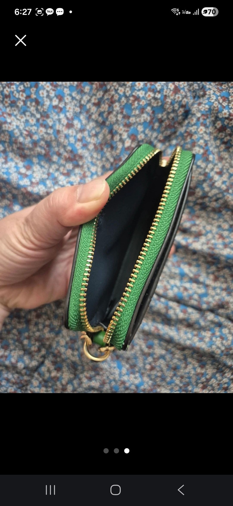 코치 플로럴 패턴 카드지갑--2