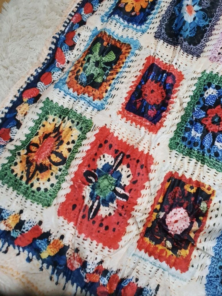 귀여운 스마일 발매트와 따뜻한 느낌의 손뜨개 블랭킷, 그리고 실내화 세 켤레를 함께 판매합니다! 일괄가격 - 발매트--7