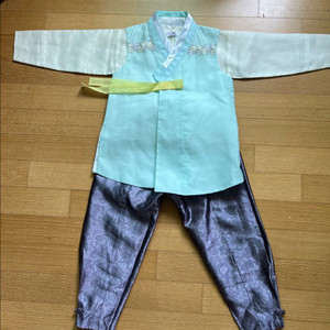 무료배송)남아 한복 연하늘색 바지 세트 7호(115-120사이즈) 이미지