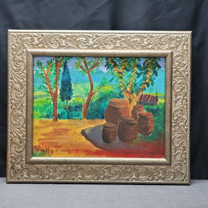 김미숙작가 유화그림 6호 시골집마당