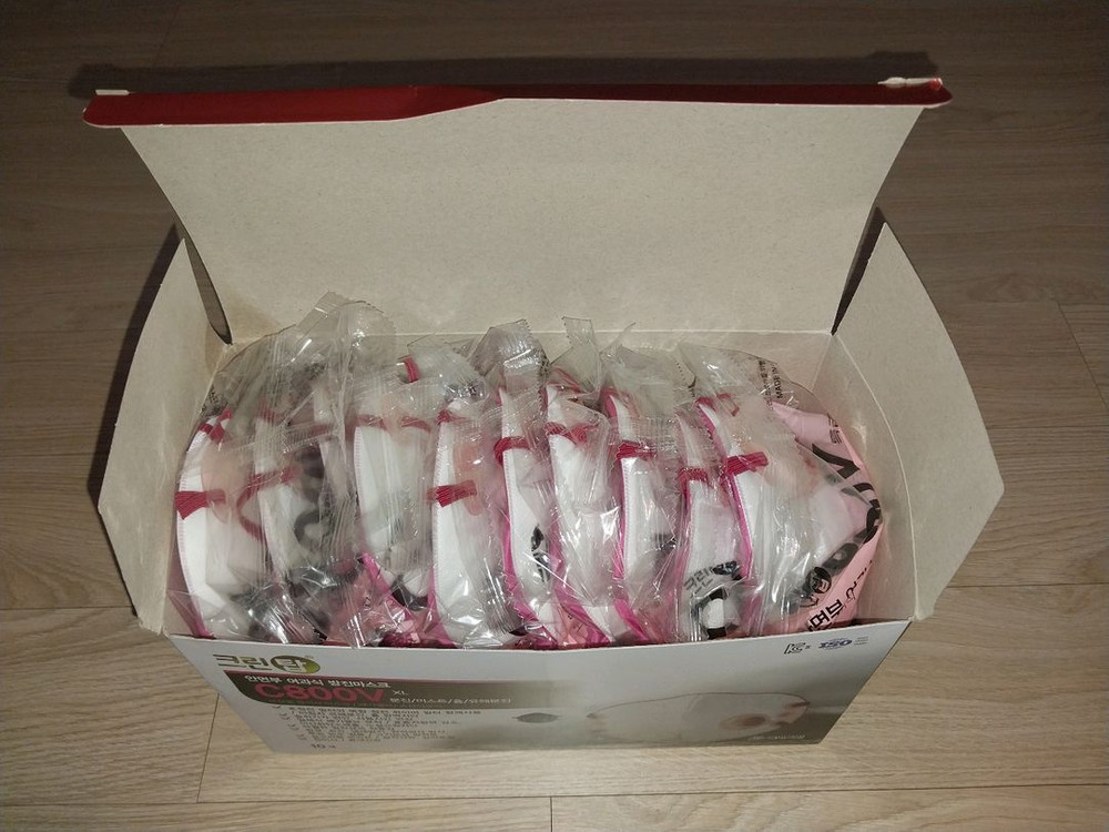 특급방진마스크 크린탑 C800V XL 손잡이형 4박스--2