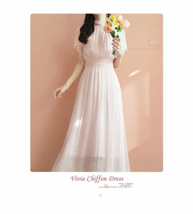 [상태 매우 좋음] 쉬폰 드레스, 웨딩드레스, 돌잔치 드레스--1