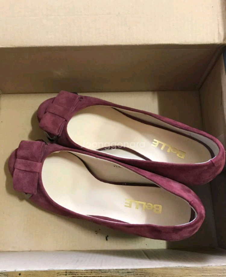 여성 보라색 소가죽구두 230 새상품급--3