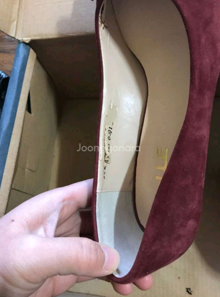 여성 보라색 소가죽구두 230 새상품급--4