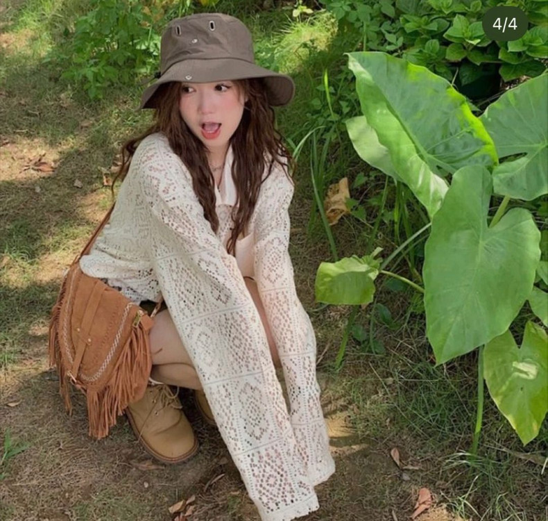 펀칭 긴팔 폴로카라 셔츠, 휴양지룩--2