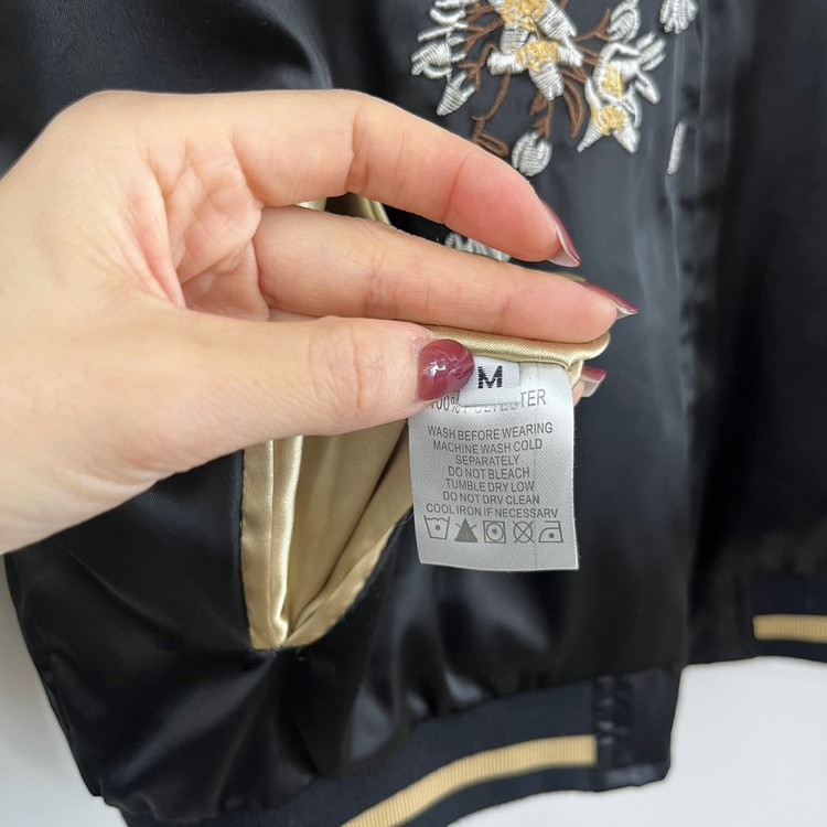 JPN 학 벚꽃 자수로고 리버시블 양면 스카잔 자켓--8