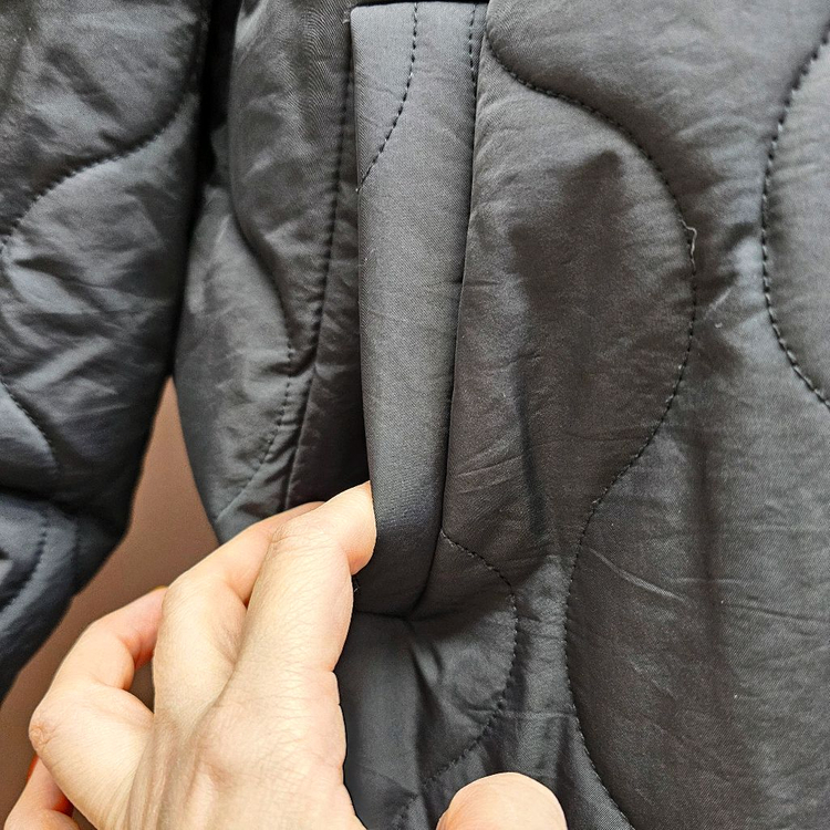 31패션 퀼팅 프릴 캉캉 원피스형 롱점퍼--5