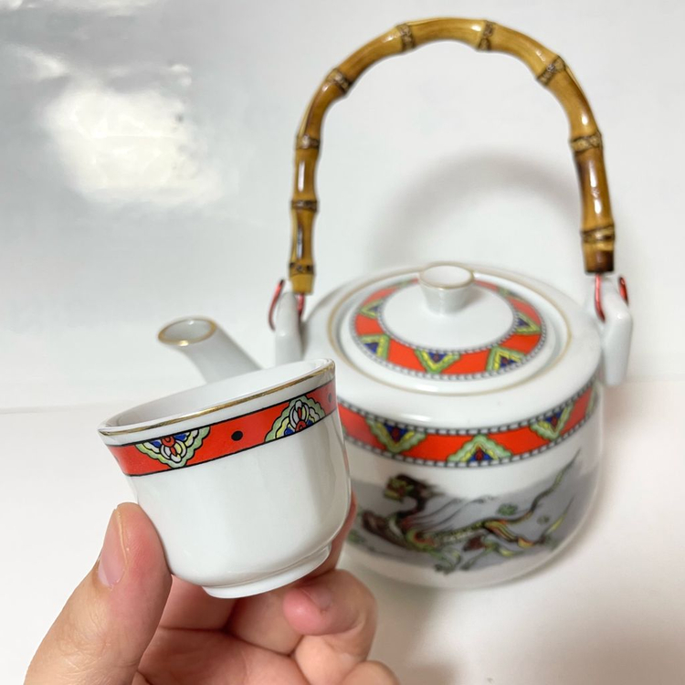 살구꽃 행남사 고급자기 주전자 잔 다기세트--4