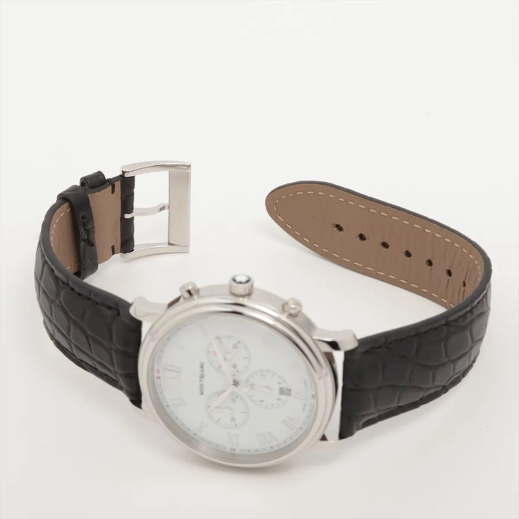 몽블랑 트래디션 크로노그래프 7374 중고명품 손목시계 42mm 남성 악어가죽시계 이미지