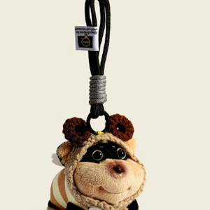 꿀벌탈쓴 강아지 인형 키링