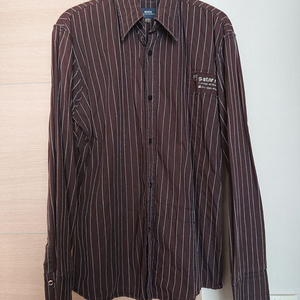 G-STAR 지스타 스트라이프 브라운 셔츠 XL