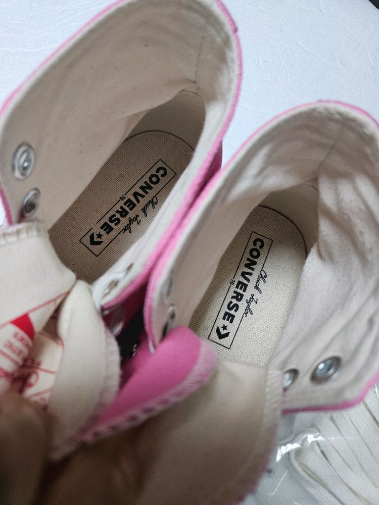 컨버스 새것같음 척테일러 운동화 단화 핑크하이탑--4