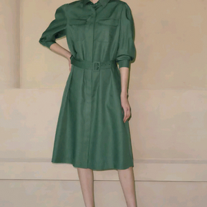 (새상품) 오쿠얼 셔츠원피스 그린 M