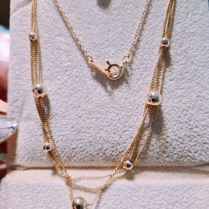 14k골드 세줄 볼볼이 목걸이(43센치)