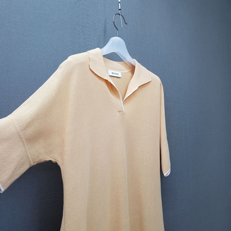 한섬 마인 오픈카라 반팔 니트 F사이즈 이미지