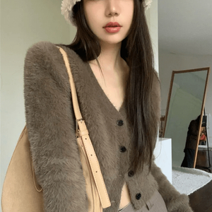 [드레보루조X] 베어 브라운 밍크 가디건