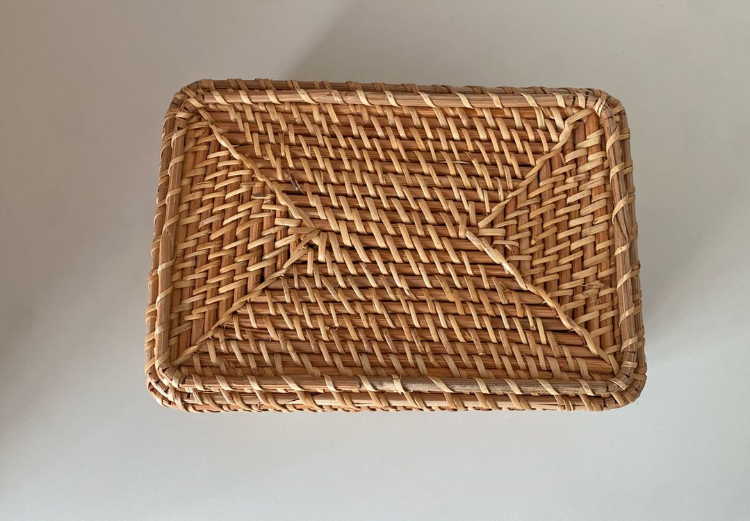 무인양품 라탄 직사각형 바구니 S--2