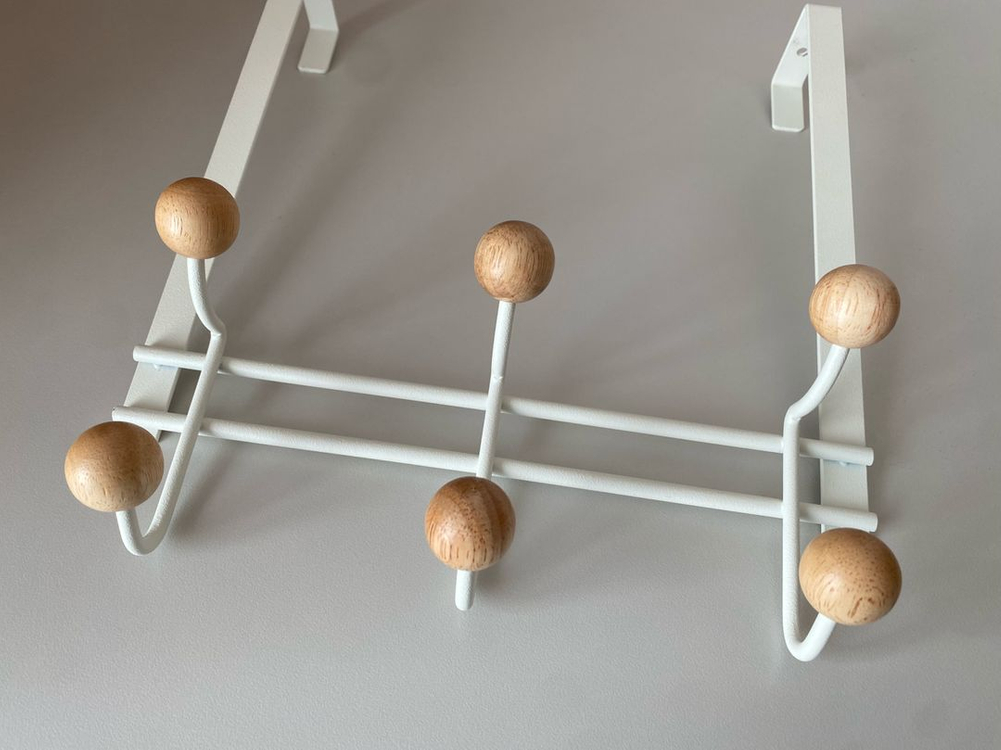 자주(JAJU) 우든볼 도어후크 (6구) 문걸이 행거--1