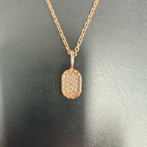 14K 로즈골드 큐빅 목걸이(펜던트 분리됨)
