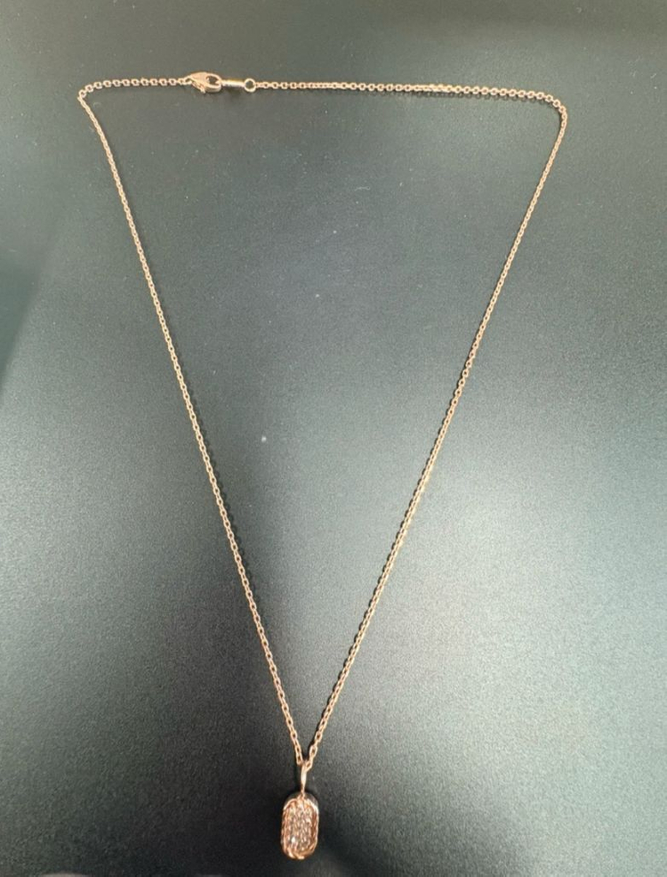 14K 로즈골드 큐빅 목걸이(펜던트 분리됨)--1