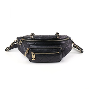 [중고명품다올] 샤넬 캐비어 웨이스트 크로스 바디백 메탈릭 블랙 금장27번대 AS0556