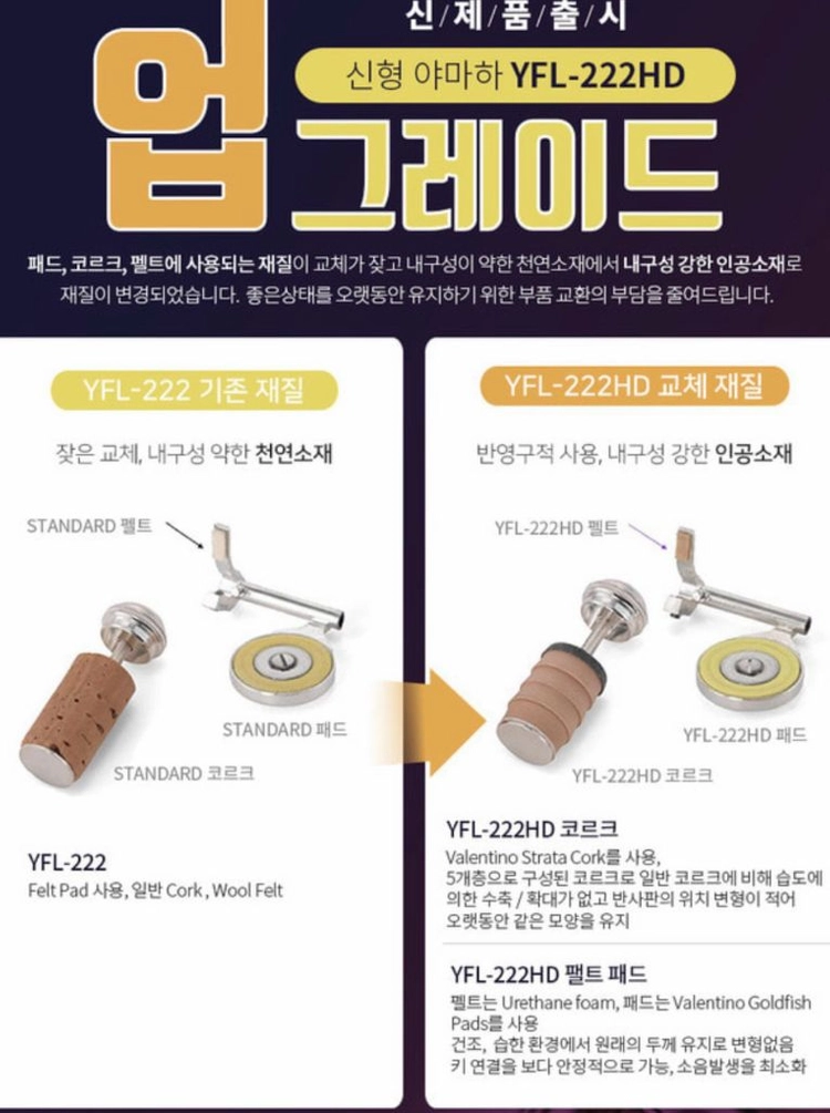 야마하222HD 플루트 플룻 이미지