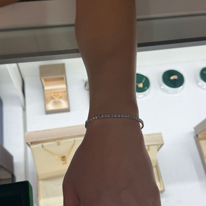 쇼메 비드쇼메 팔찌 화이트골드 하프 파베다이아 세팅 팔찌 18사이즈