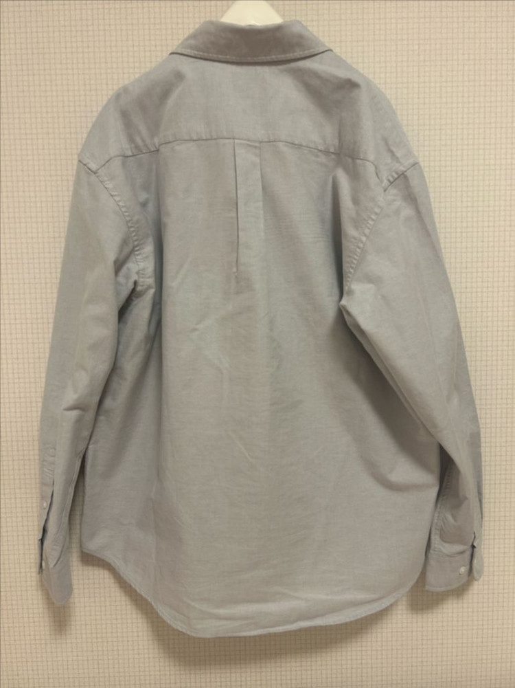 에잇세컨즈 옥스포드 오버핏 셔츠 - 라이트 그레이--4